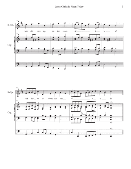 Jesus Christ Is Risen Today (Easter Hymn) Fanfare, Melody & Descant (Trumpet & Organ) image number null