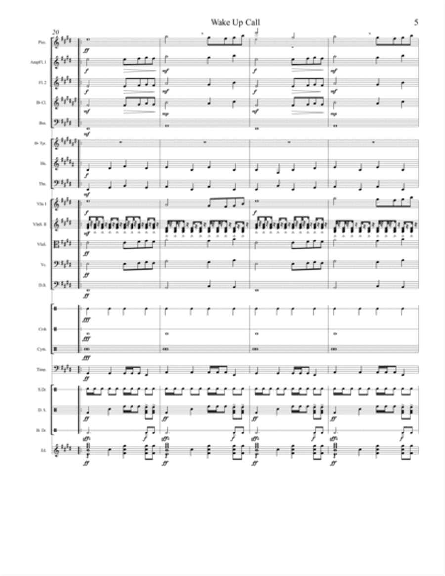 Wake Up Call Concert Band scores gallery preview page 5
