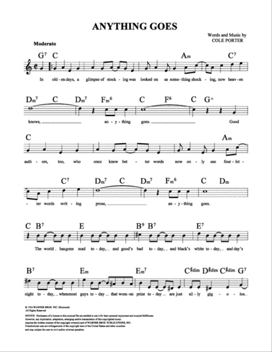 Anything Goes Anything Goes School and Community scores gallery preview page 1