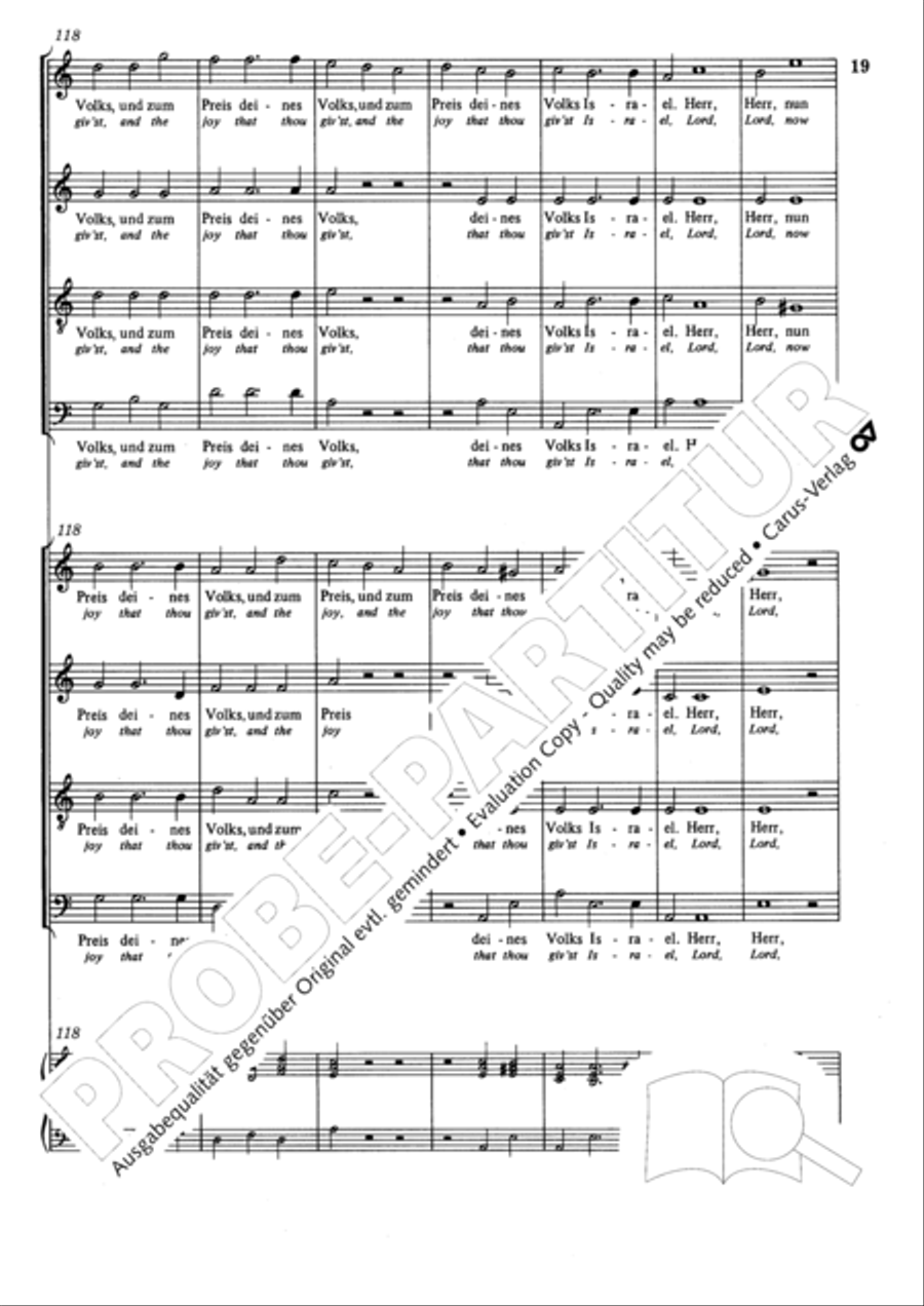 Lord, now lettest thou thy servant depart (Herr, nun lassest du deinen Diener) 4-Part scores gallery preview page 20