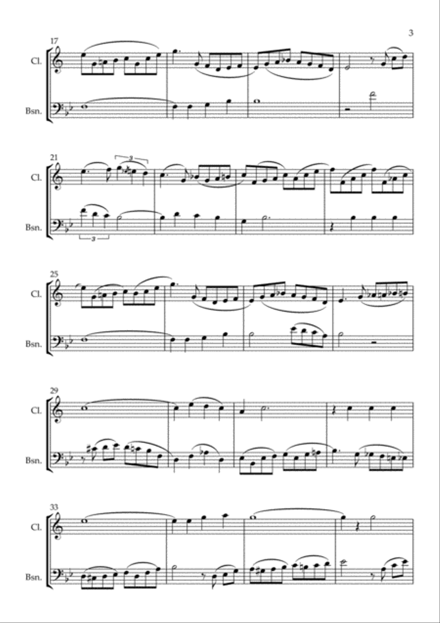 Jesus Walked This Lonesome Valley, for Clarinet and Bassoon Woodwind Duet scores gallery preview page 3