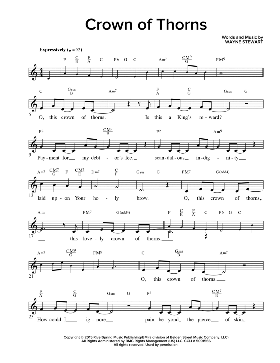 Crown Of Thorns Crown Of Thorns Piano scores gallery preview page 1