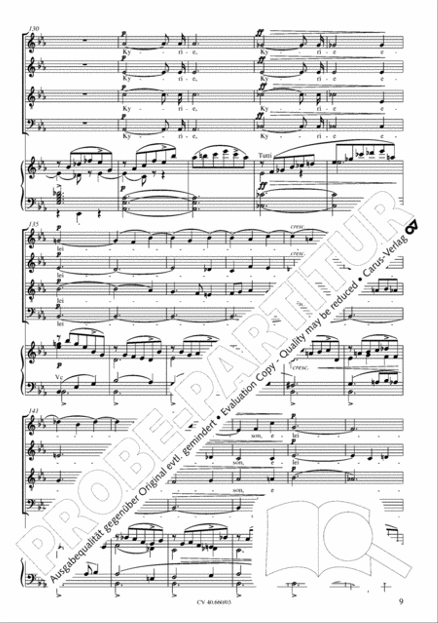 Mass in E flat major (Messe in Es) SATTB scores gallery preview page 10