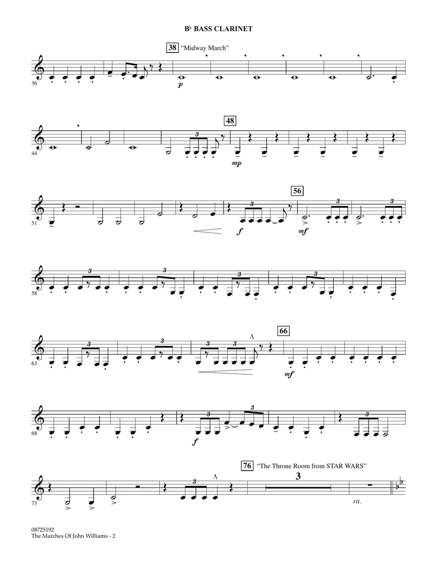 The Marches of John Williams - Bb Bass Clarinet Concert Band scores gallery preview page 2