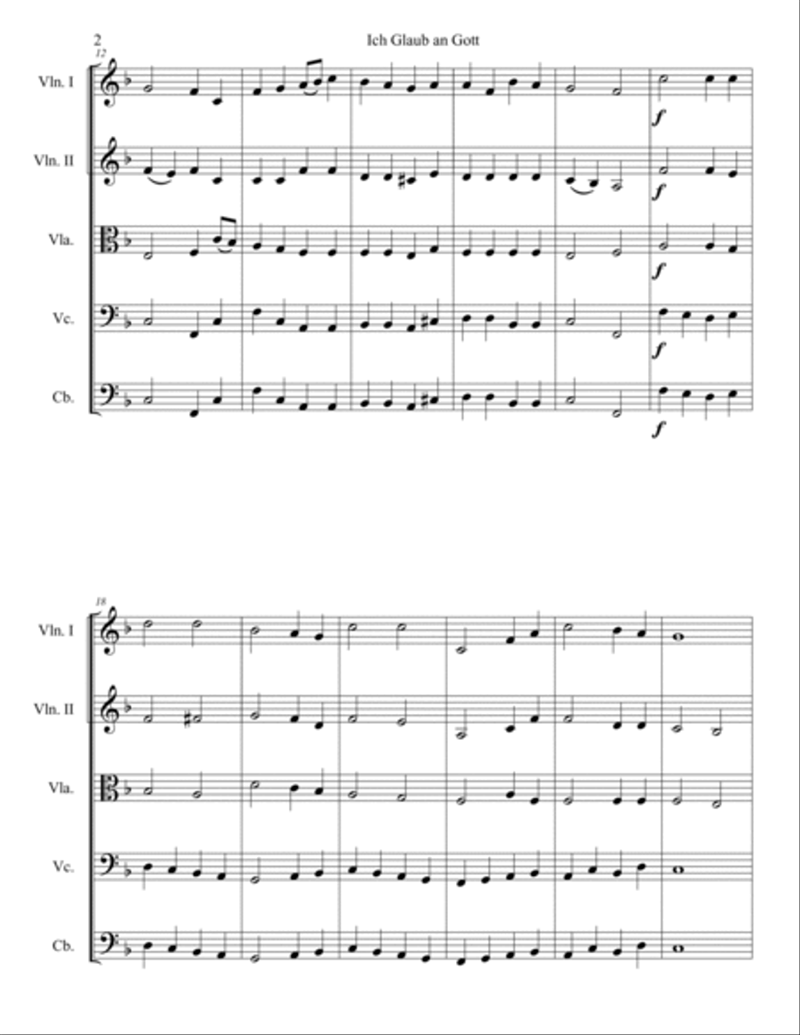 Ich Glaub an Gott String Quintet scores gallery preview page 4