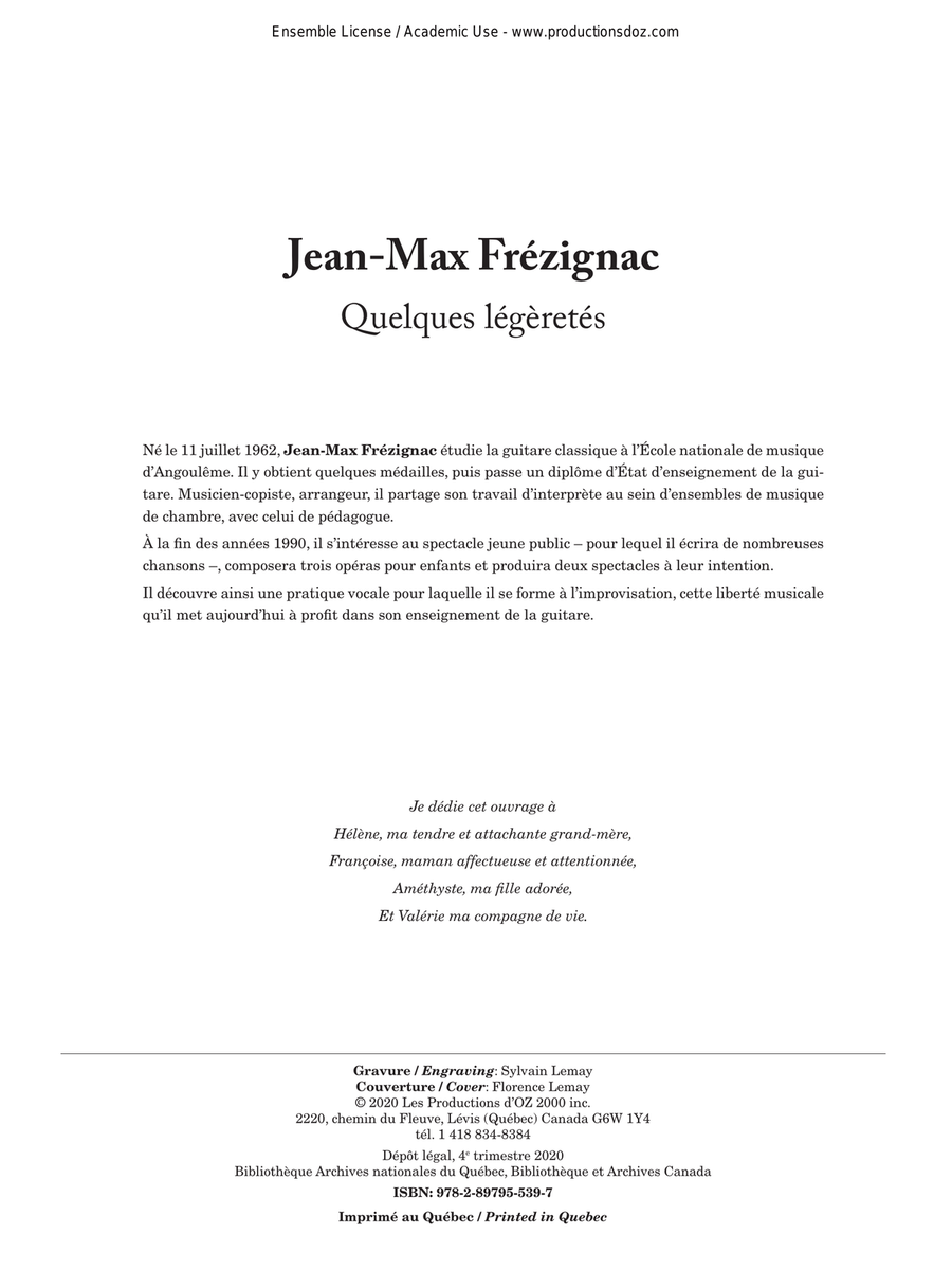 Quelques légèretés