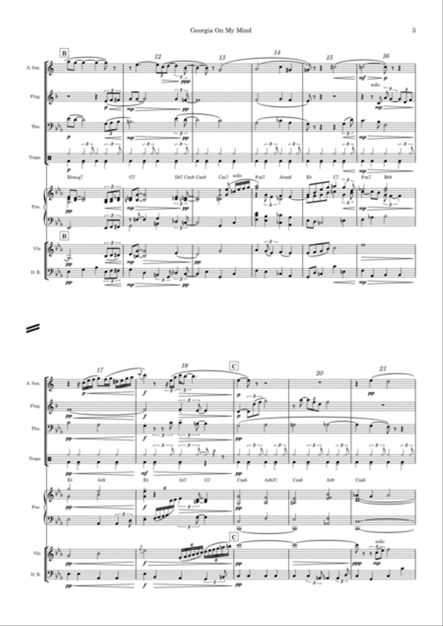 Georgia On My Mind Georgia On My Mind Small Ensemble scores gallery preview page 3