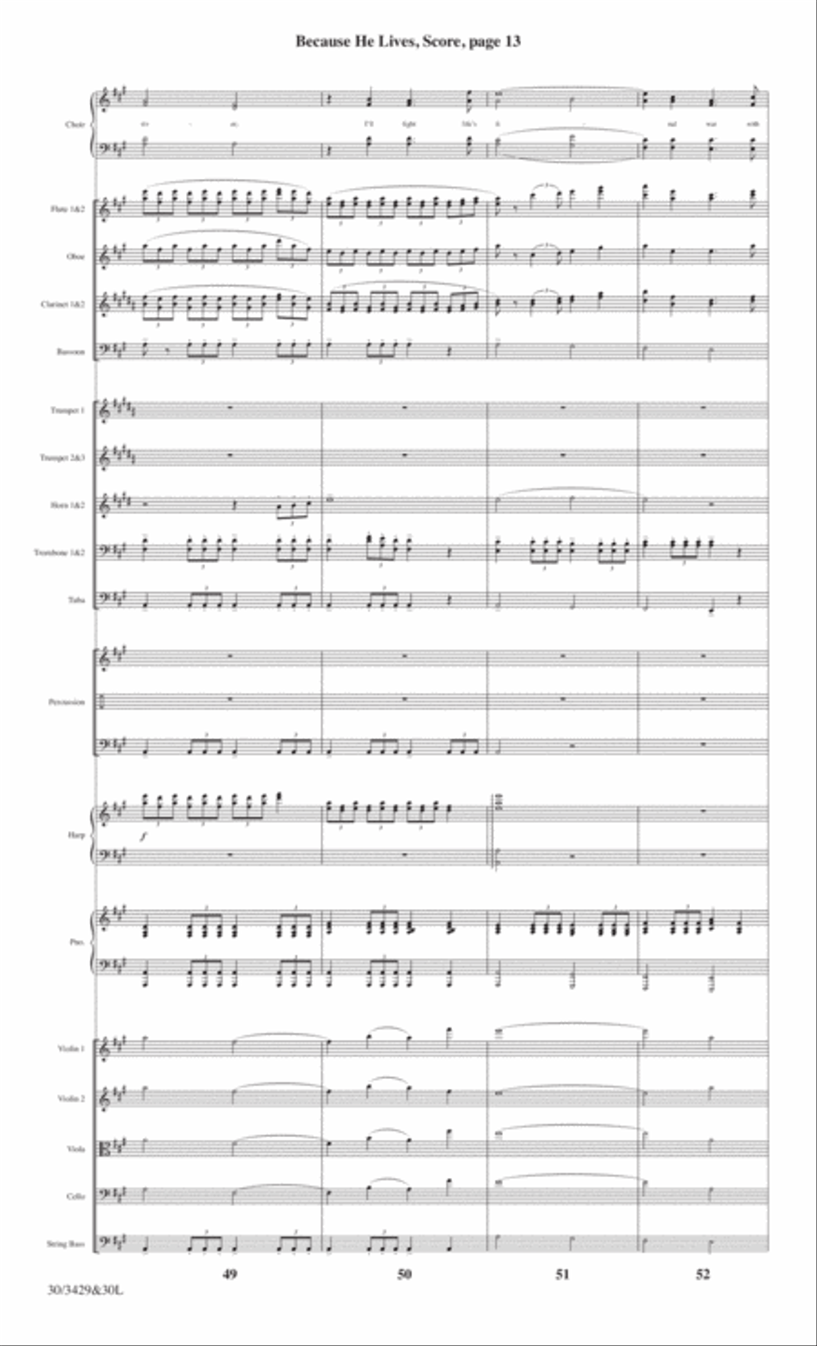Because He Lives - Orchestral Score and CD with Printable Parts Choir scores gallery preview page 16