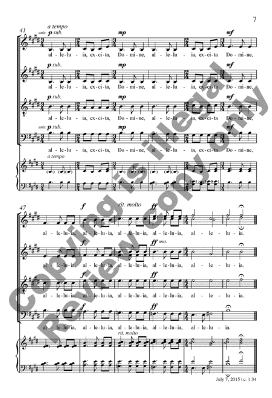 Alleluia, excita Alleluia, excita 4-Part scores gallery preview page 7