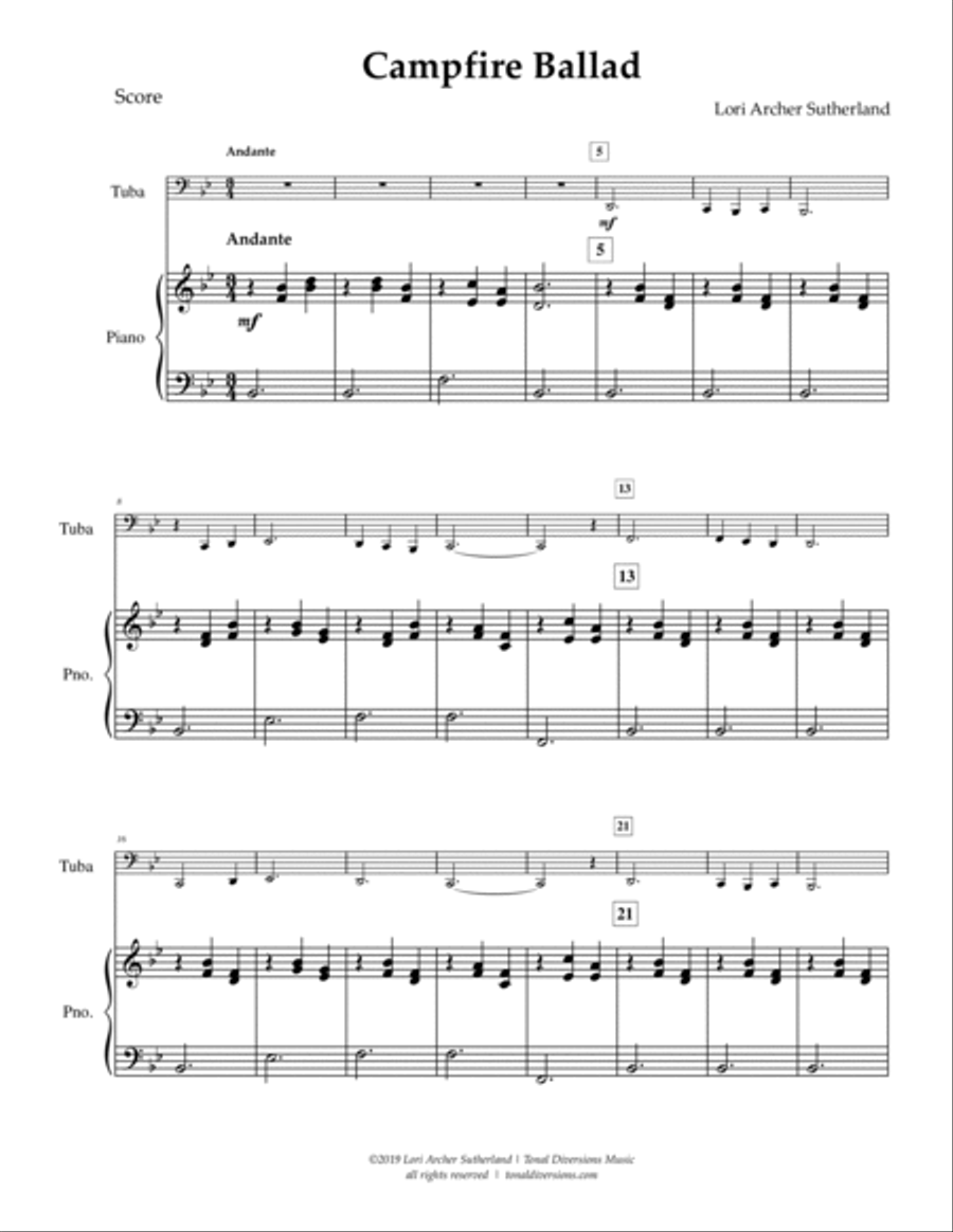 Campfire Ballad Campfire Ballad Easy Piano scores gallery preview page 2