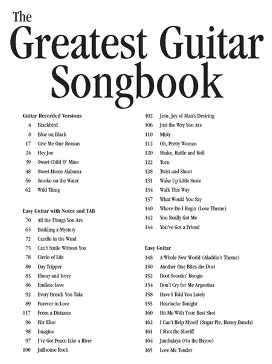 The Greatest Guitar Songbook Acoustic Guitar scores gallery preview page 2