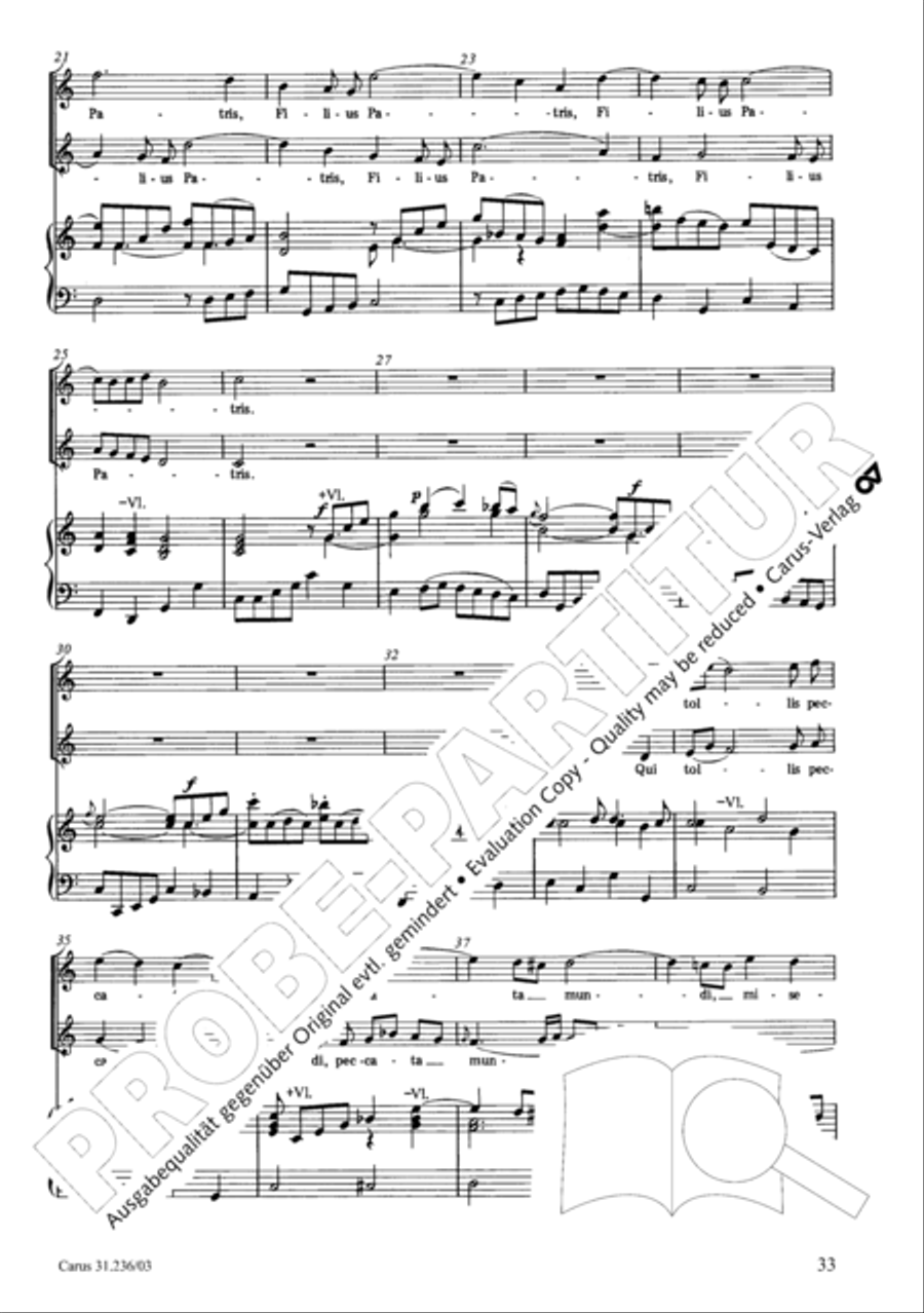 Mass in G Major 4-Part scores gallery preview page 34