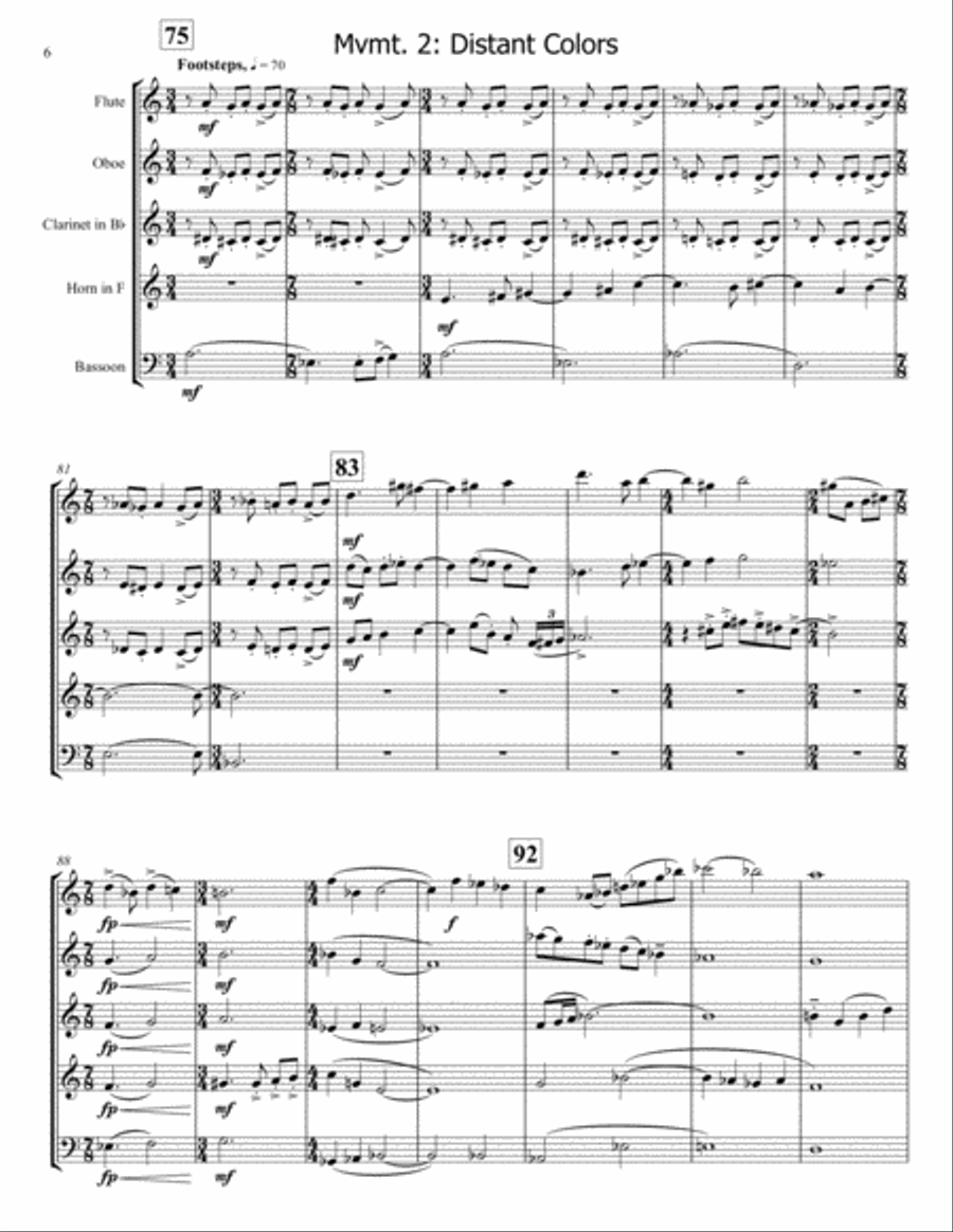 Scenic Pastures of Suburbia - Woodwind Quintet Woodwind Quintet scores gallery preview page 6