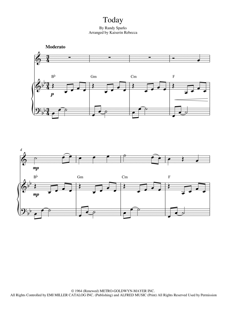 Today Trumpet Solo scores gallery preview page 1
