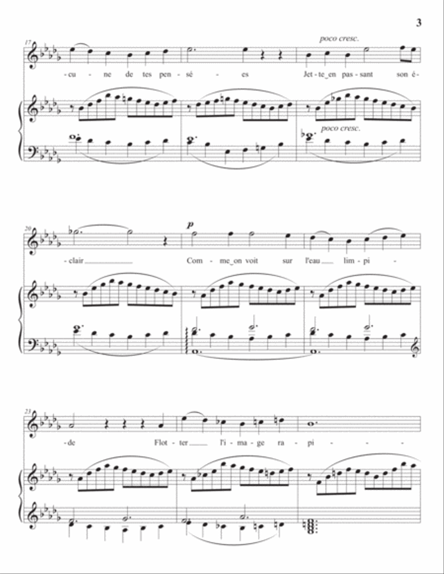 D'OLLONE: Chant d'amour (transposed to D-flat major) Voice scores gallery preview page 4