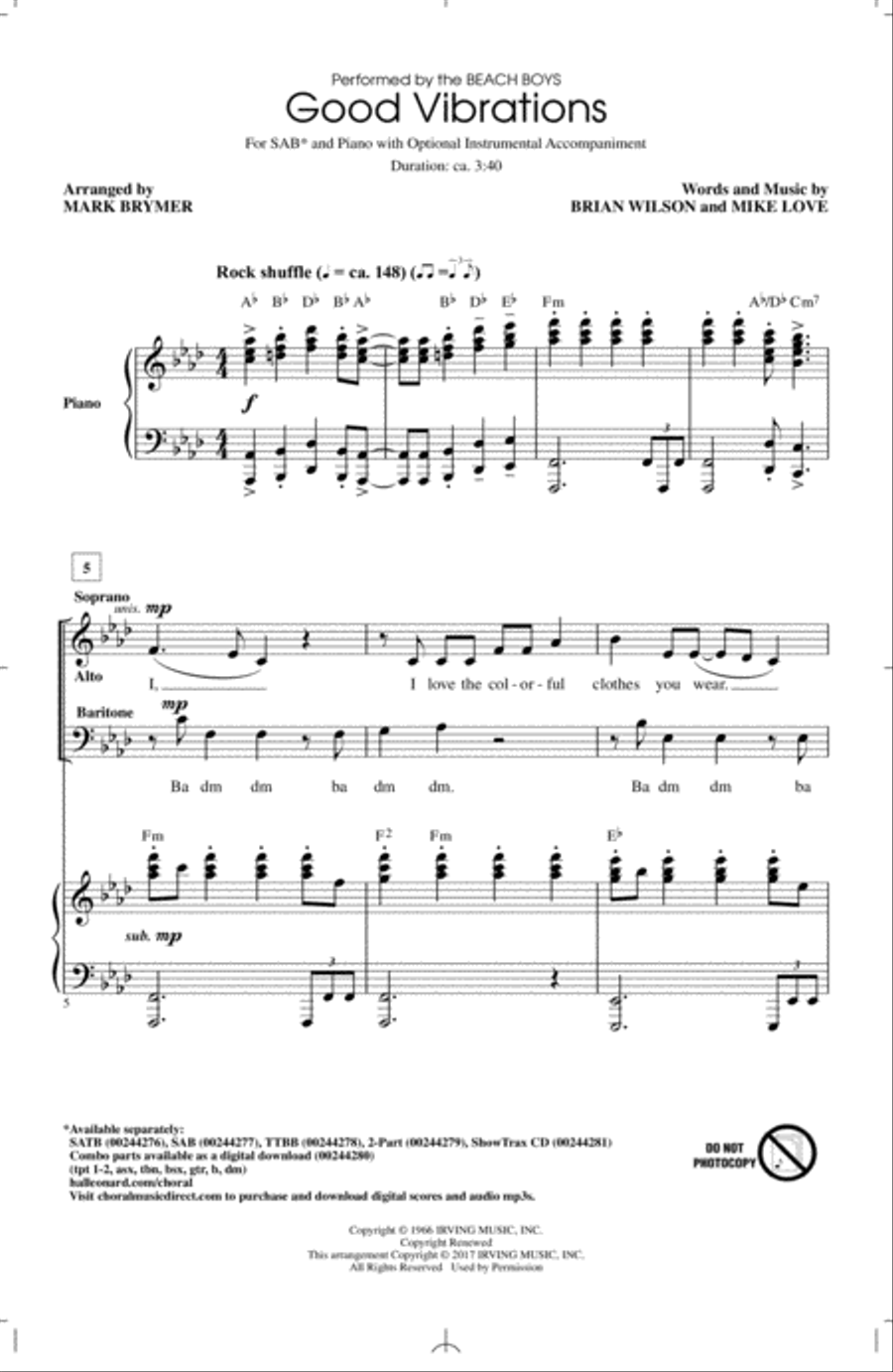 Good Vibrations Good Vibrations 3-Part scores gallery preview page 1