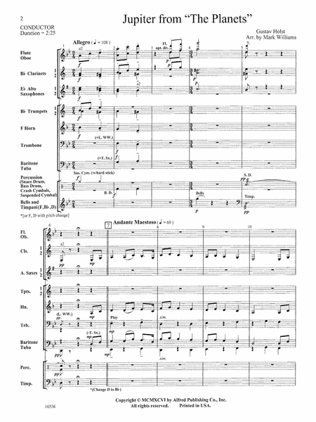 Jupiter from "The Planets": Score