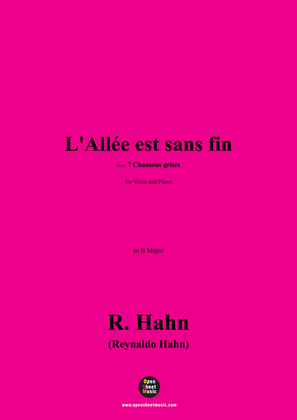 Book cover for R. Hahn-L'Allée est sans fin,from '7 Chansons grises',in B Major
