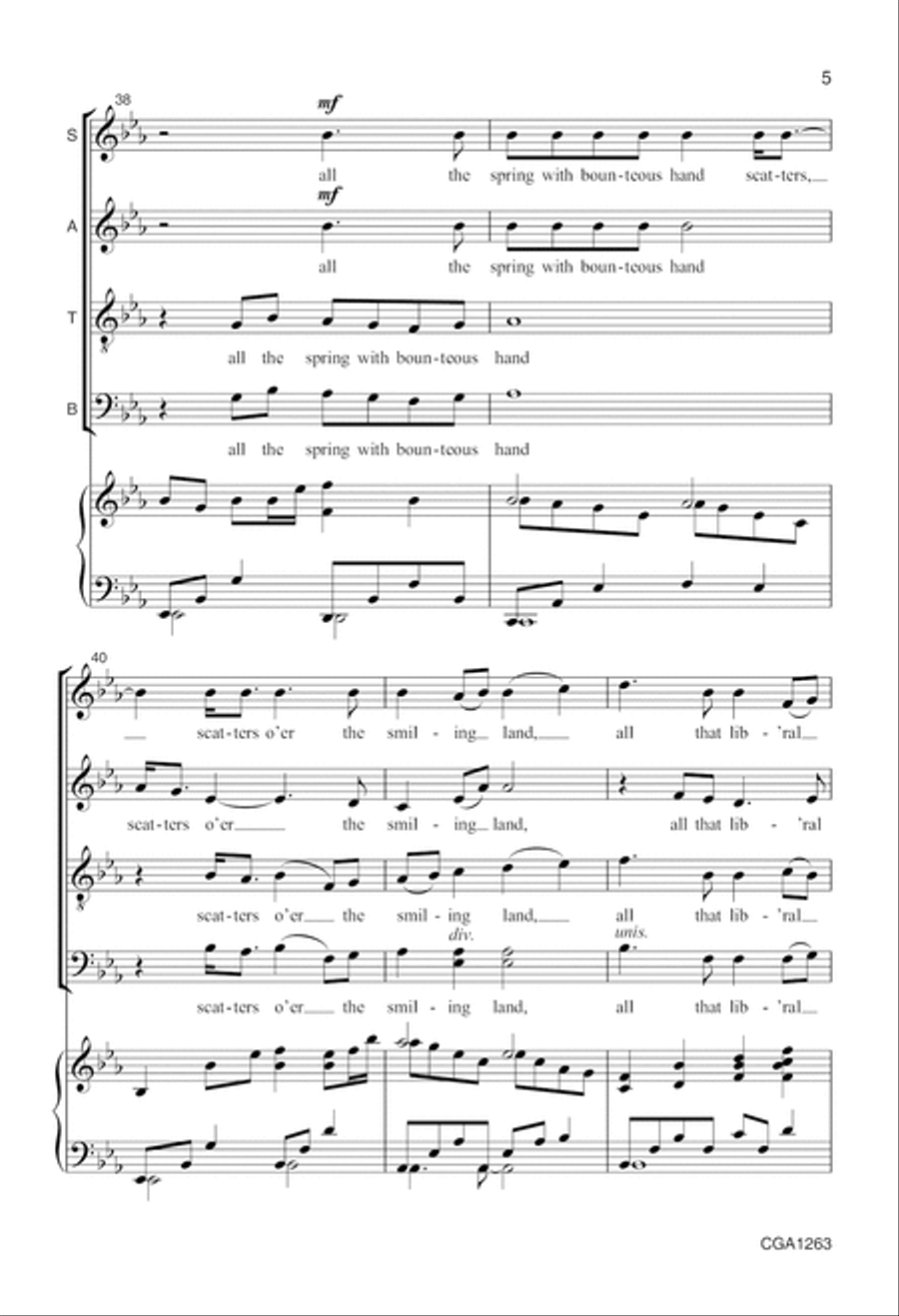 Come, Ye Thankful People, Come (SATB) 4-Part scores gallery preview page 5
