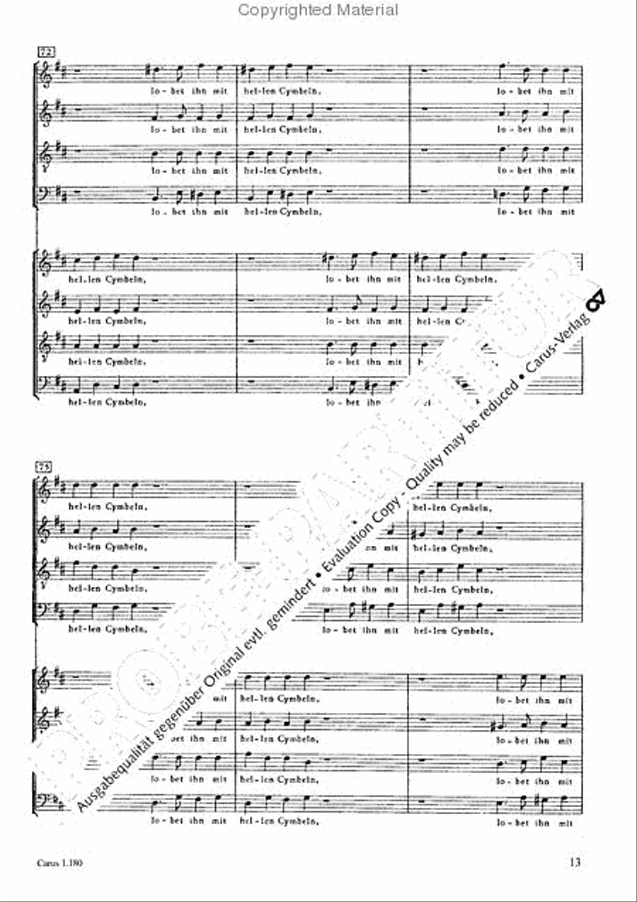 Lobet den Herren in seinem Heiligtum 4-Part scores gallery preview page 14