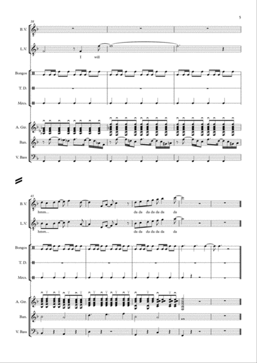 I Will I Will Small Ensemble scores gallery preview page 5