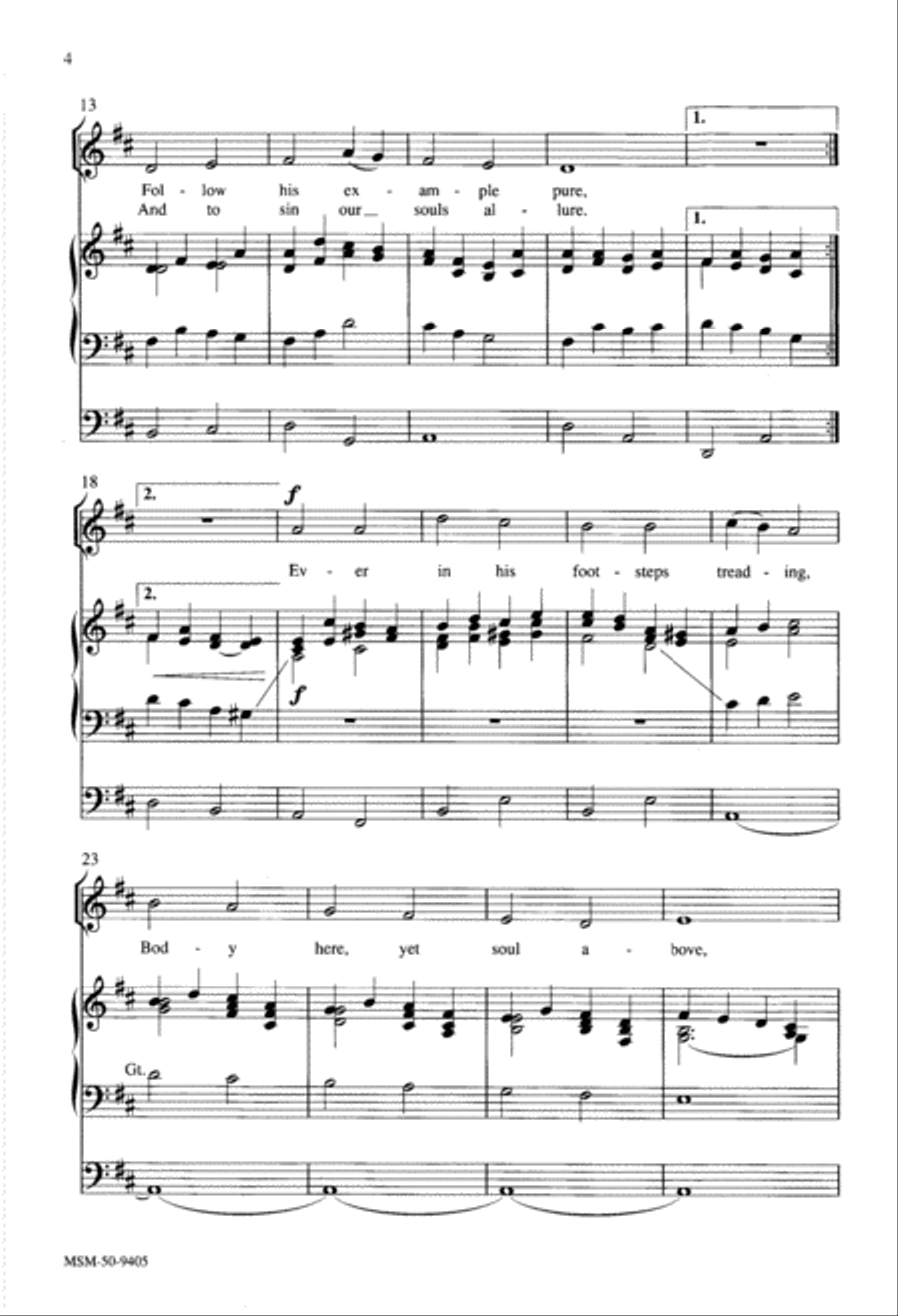 Let Us Ever Walk with Jesus Unison Choir scores gallery preview page 3