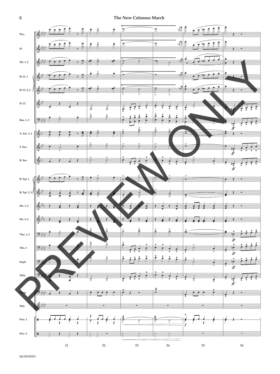 The New Colossus March The New Colossus March Concert Band scores gallery preview page 9