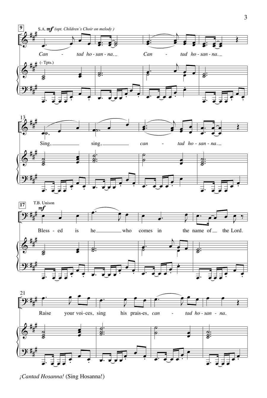 Cantad Hosanna! (Sing Hosanna!) by Joel Raney Choir - Digital Sheet Music page 3