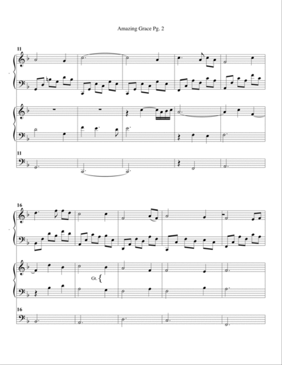 Amazing Grace--Piano/Organ Duet.pdf Piano scores gallery preview page 3