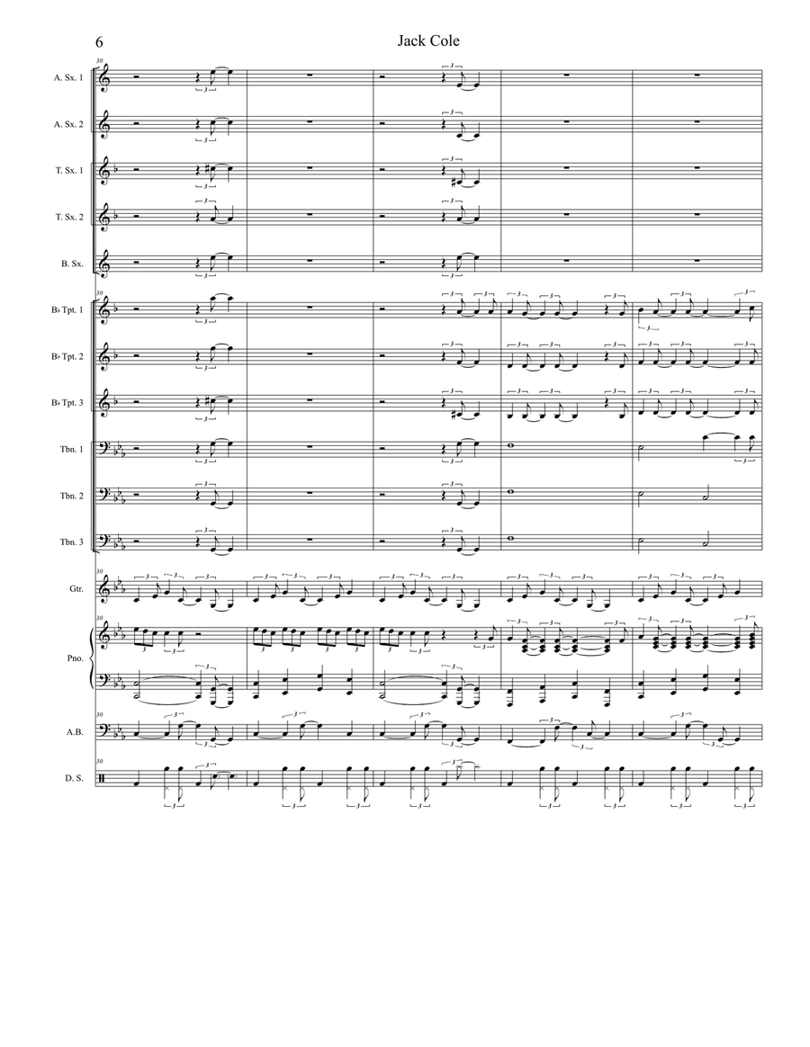 Jack Cole (for Jazz Band) Jazz Ensemble scores gallery preview page 6