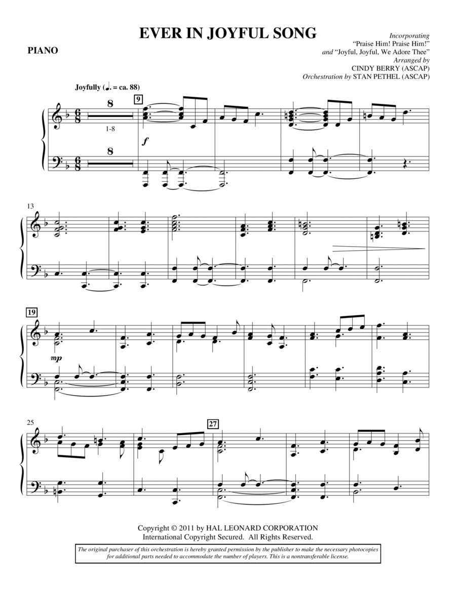 Ever In Joyful Song - Piano Choir scores gallery preview page 1