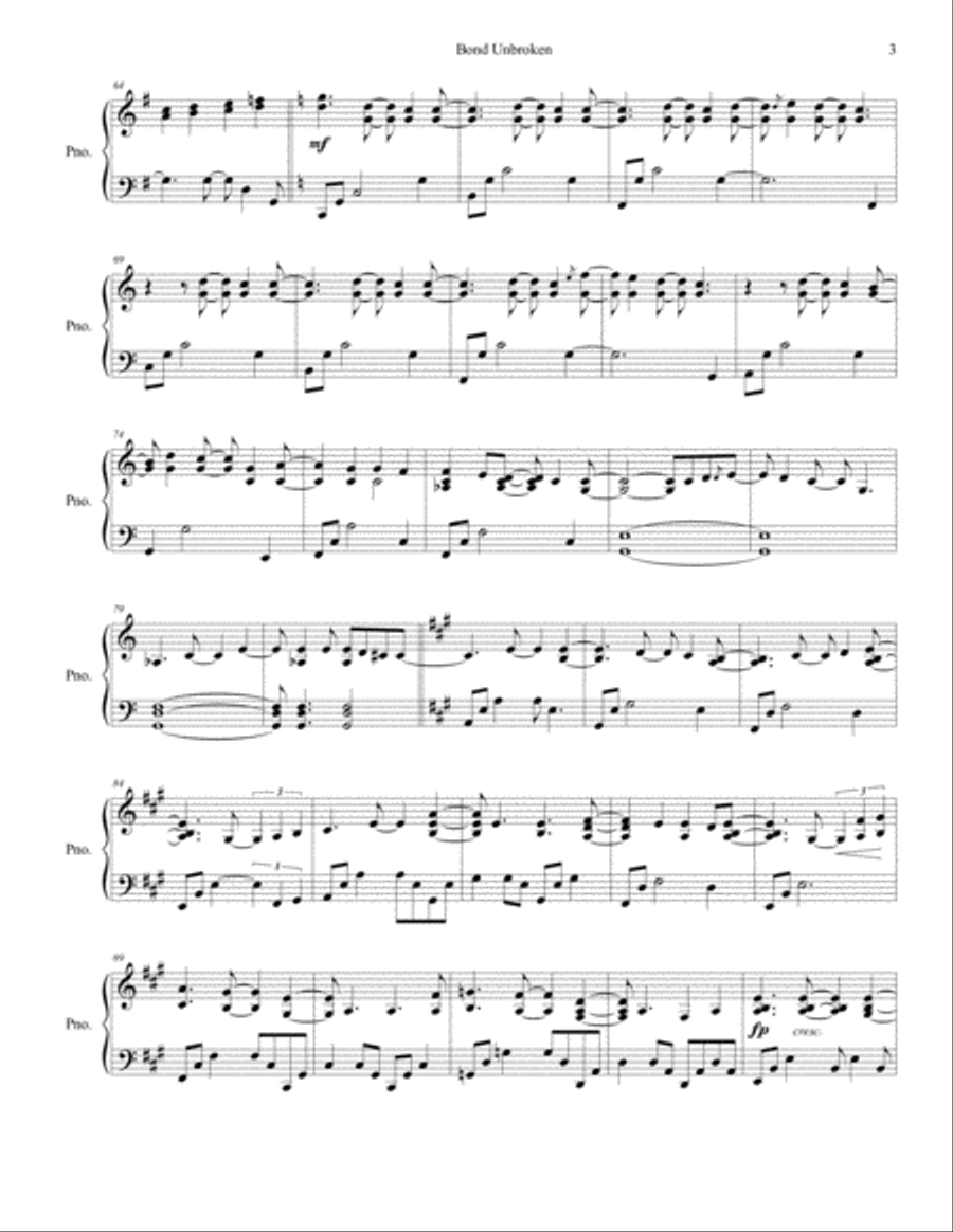 Bond Unbroken Piano Solo scores gallery preview page 3