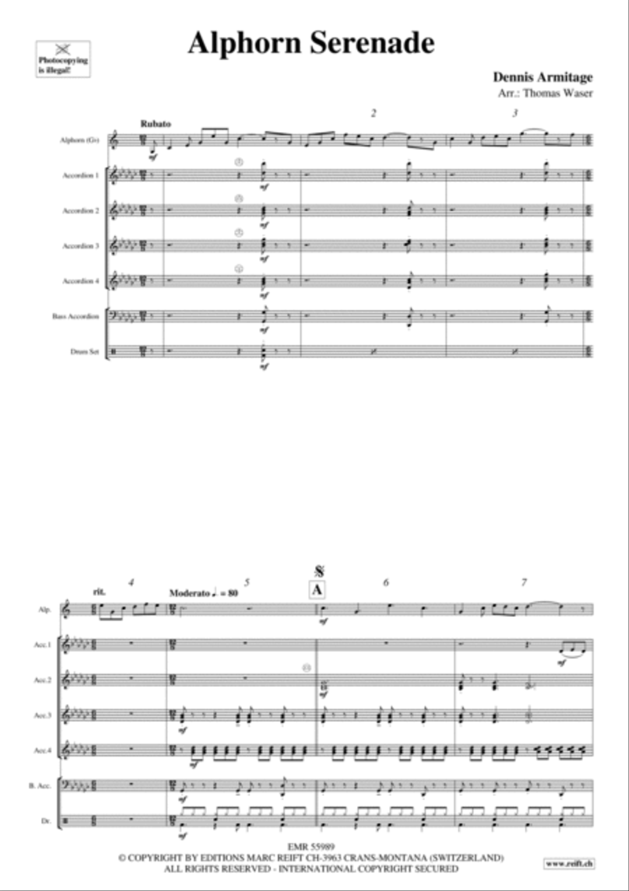 Alphorn Serenade Alphorn Serenade Drums scores gallery preview page 4