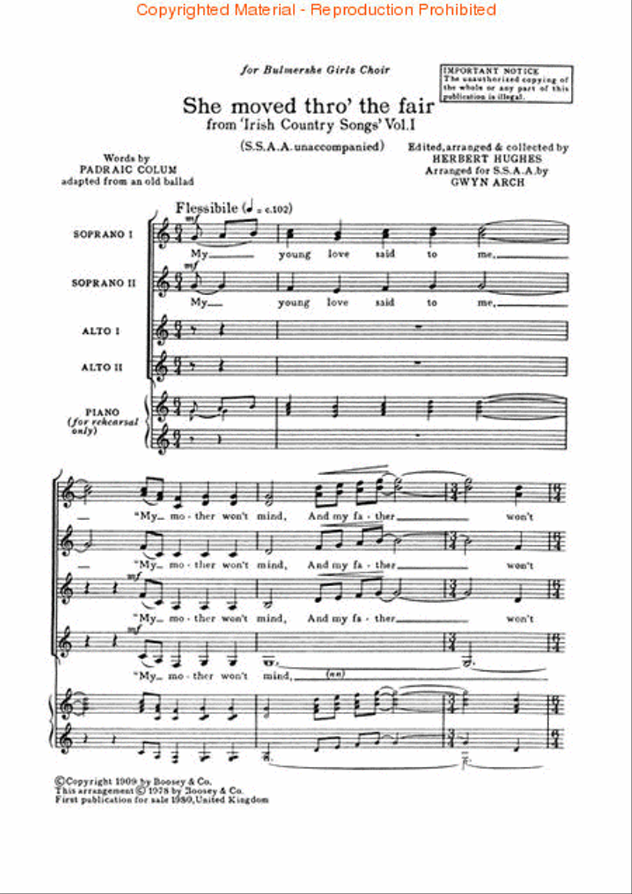 She Moved Thro' the Fair She Moved Thro' the Fair SSAA scores gallery preview page 2