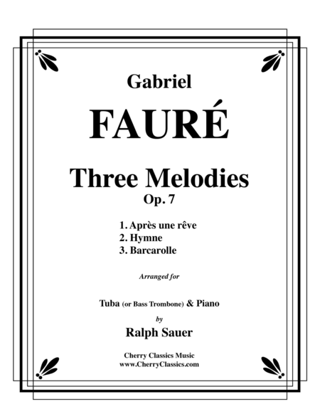 Three Melodies, Op. and for Tuba or Bass Trombone and Piano