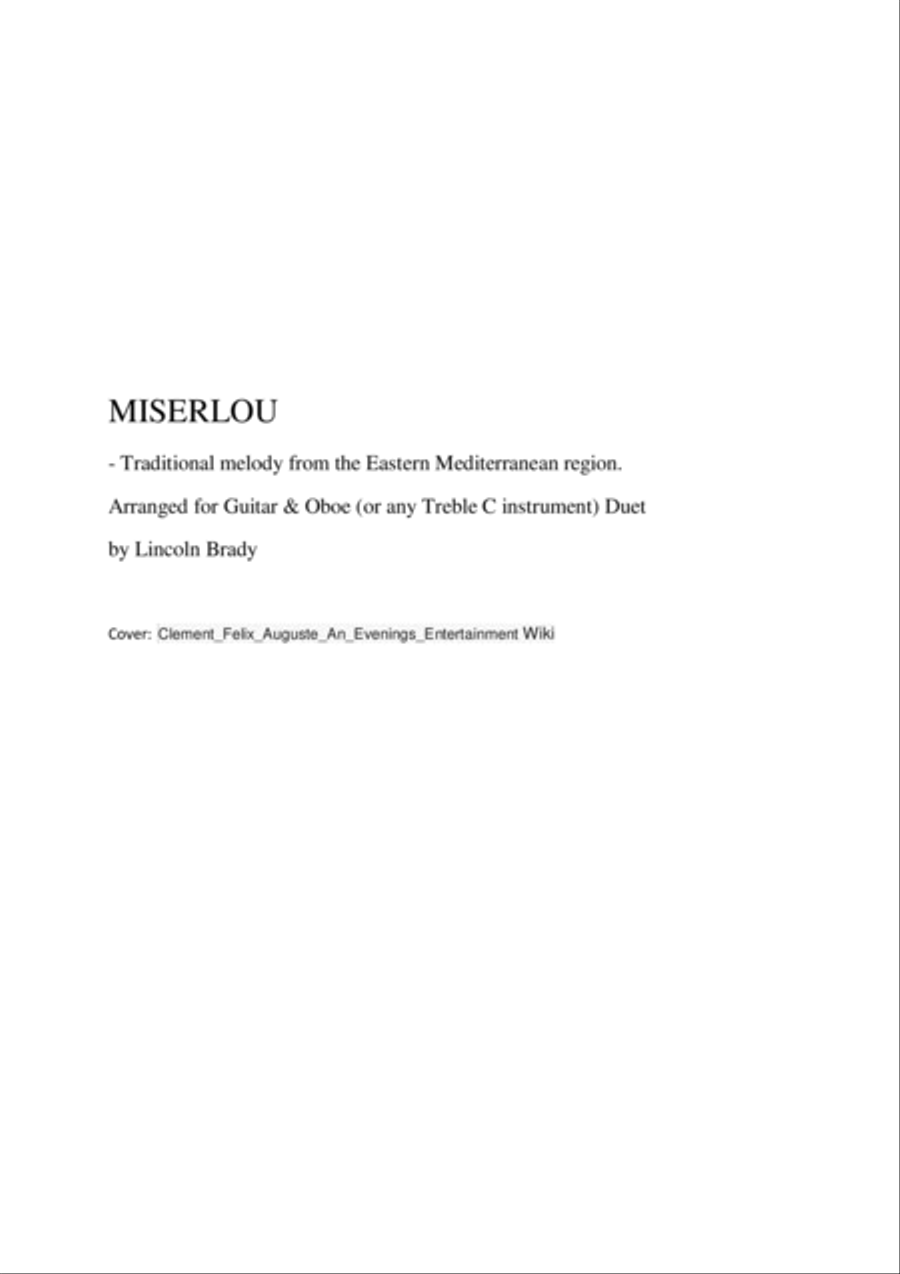 MISERLOU - Guitar and Oboe (or any other treble C instrument) Oboe scores gallery preview page 2