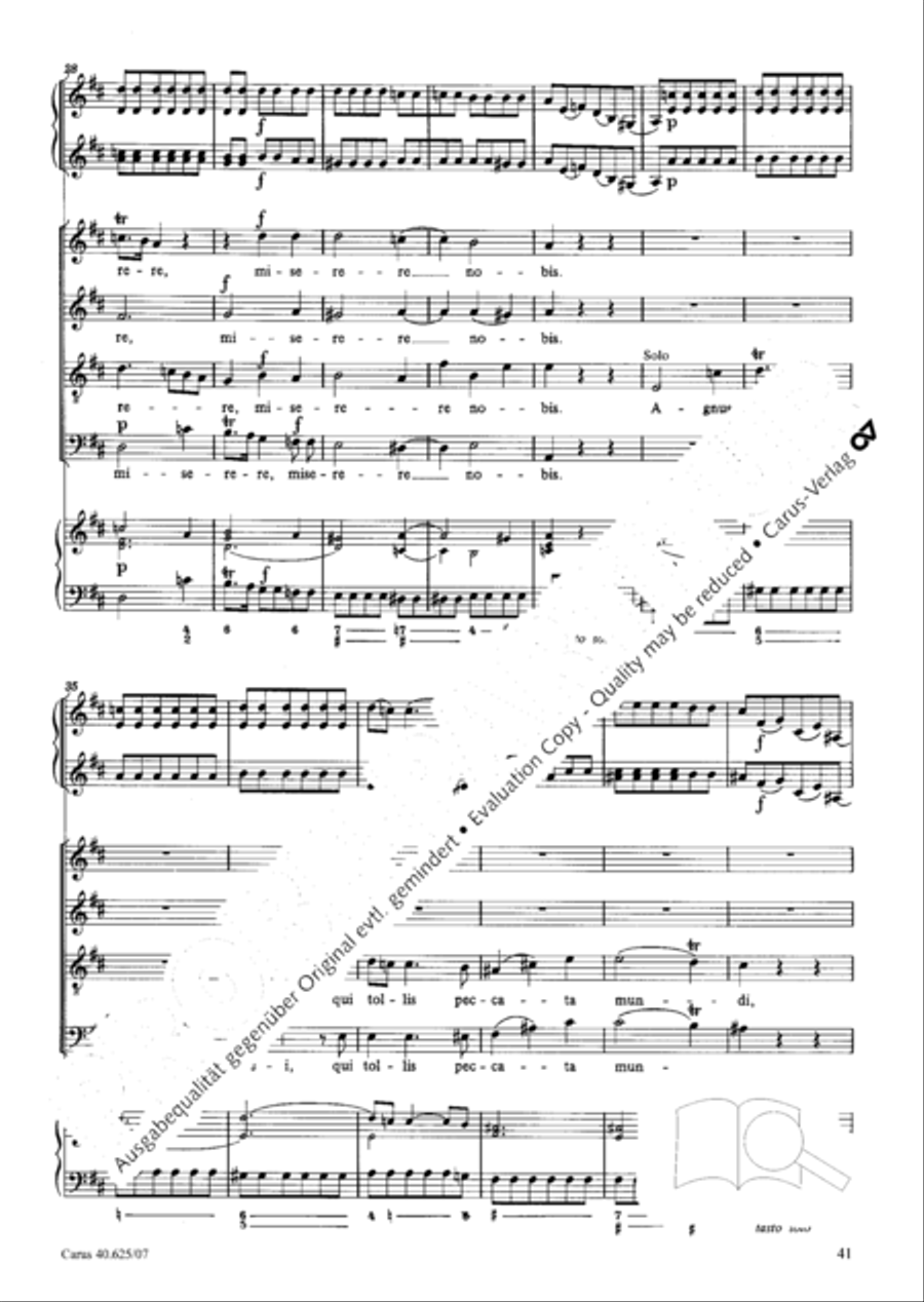 Missa brevis in D Major, K. 194 4-Part scores gallery preview page 42