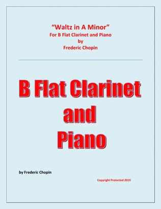 Book cover for Waltz in A Minor (Chopin) - B Flat Clarinet and Piano - Chamber music