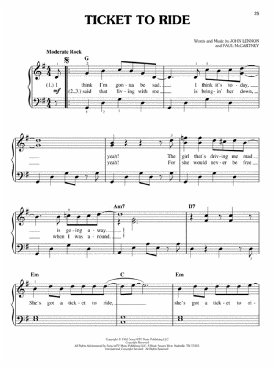 The Beatles – 1 The Beatles – 1 Easy Piano scores gallery preview page 4