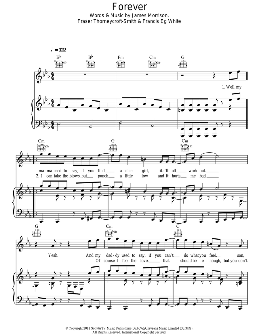 Forever Piano, Vocal, Guitar scores gallery preview page 1