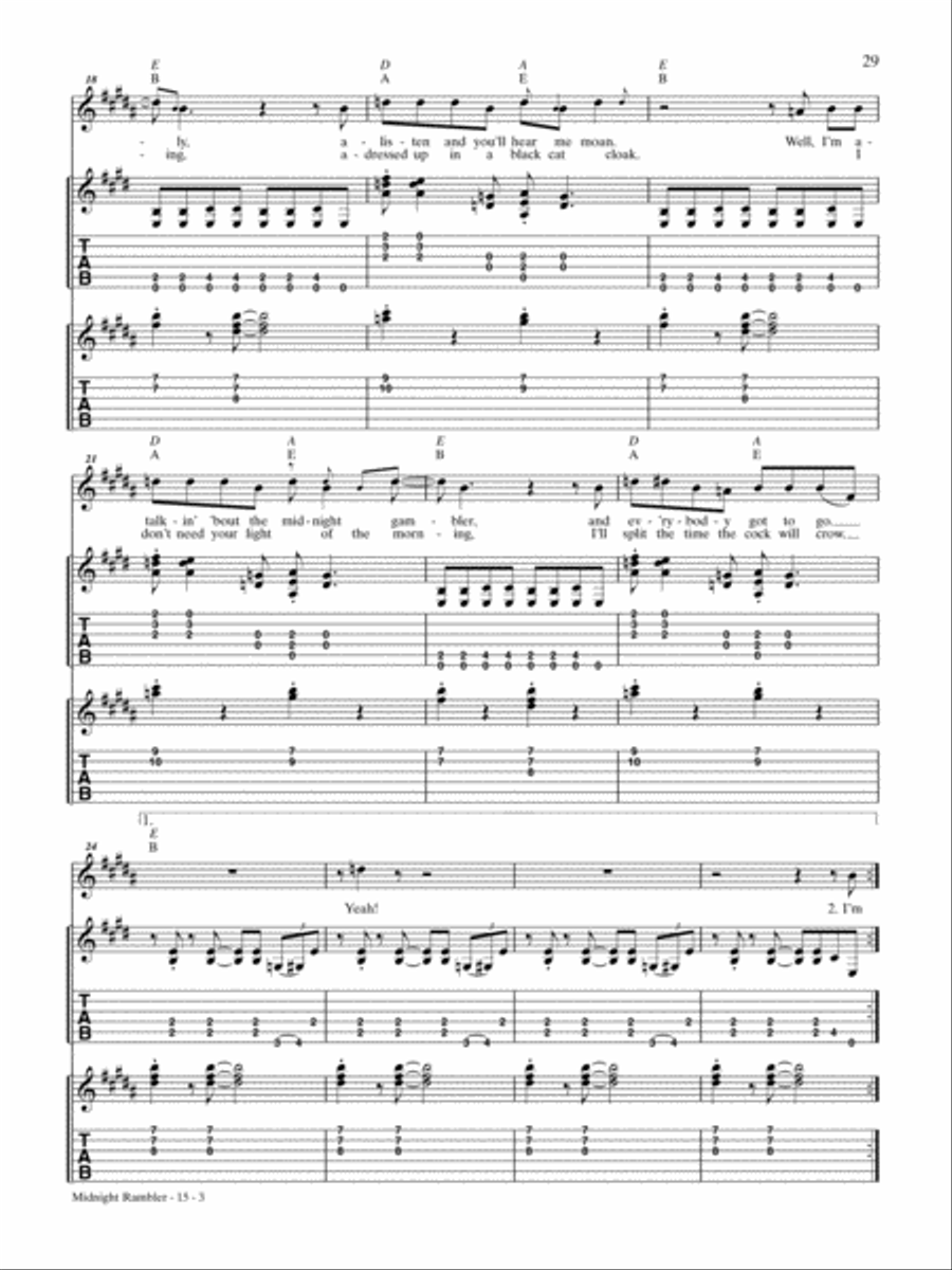 Midnight Rambler (Live Version) Guitar Tablature scores gallery preview page 3