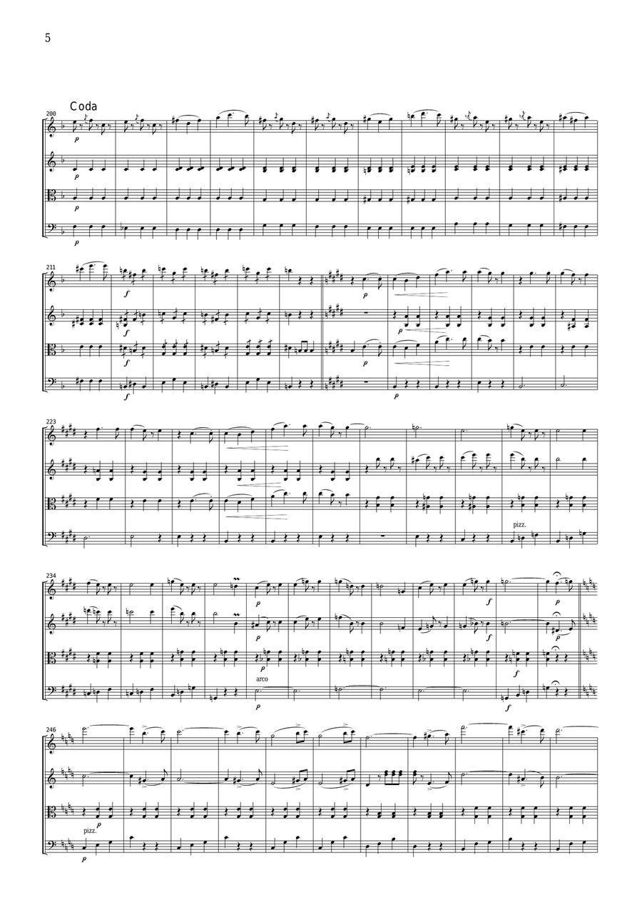 J.Strauss Vienna Blood (Wiener Blut) Waltz, for string quartet, CS105 String Quartet scores gallery preview page 5