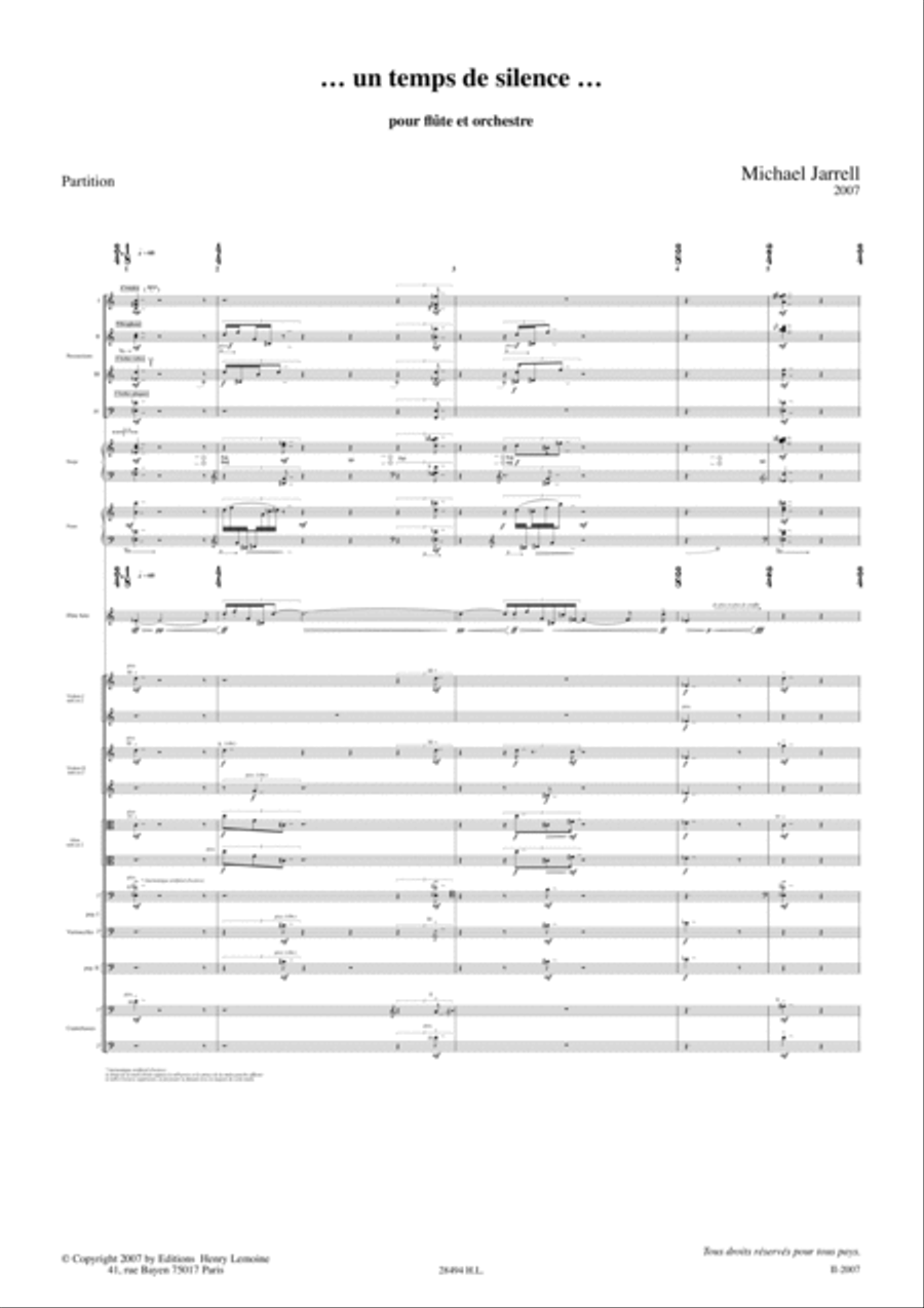 Un Temps De Silence Concerto Pour Flute Orchestra scores gallery preview page 2
