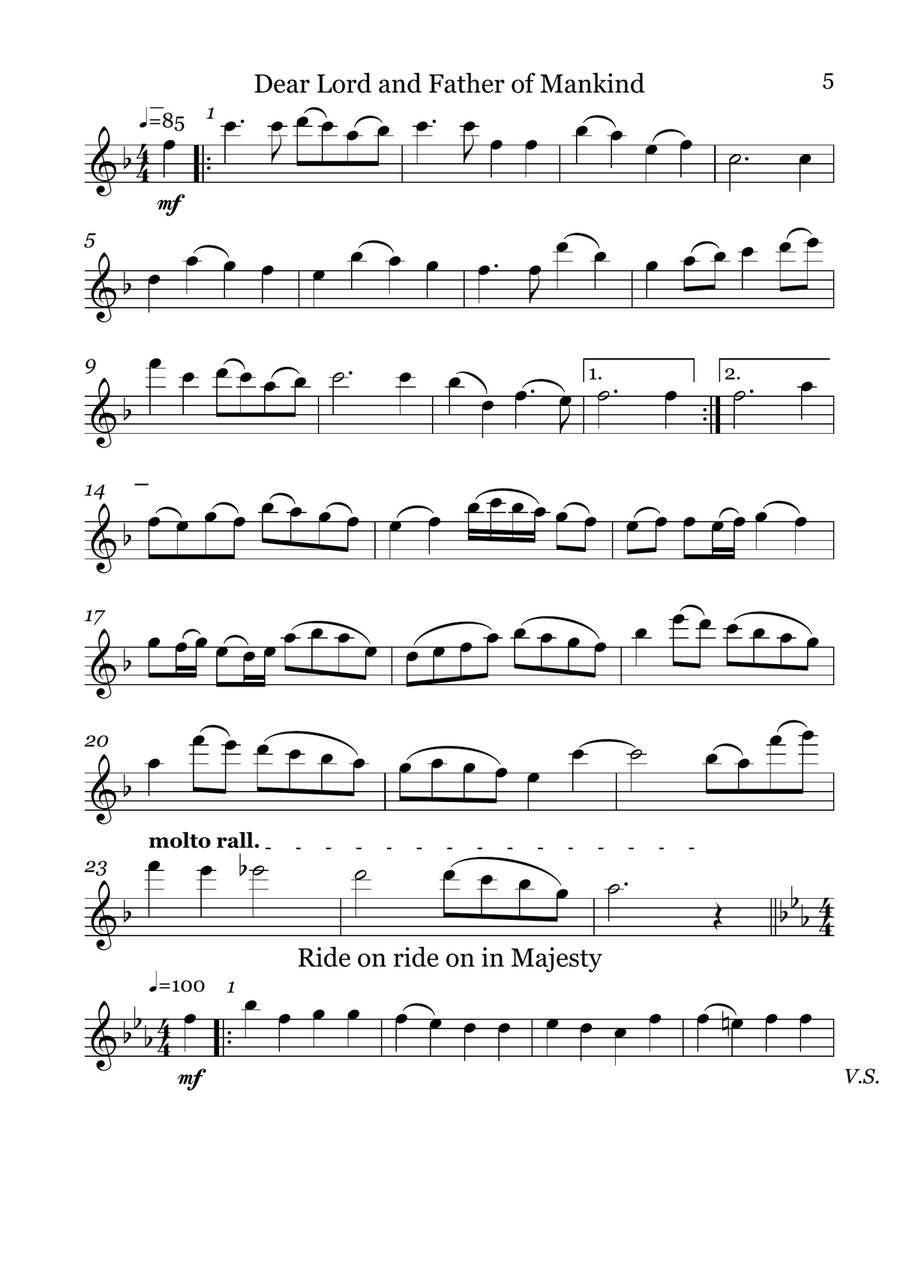 10 Easter Hymns, Flute Trios Small Ensemble scores gallery preview page 5