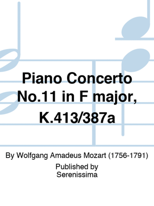 Book cover for Piano Concerto No.11 in F major, K.413/387a