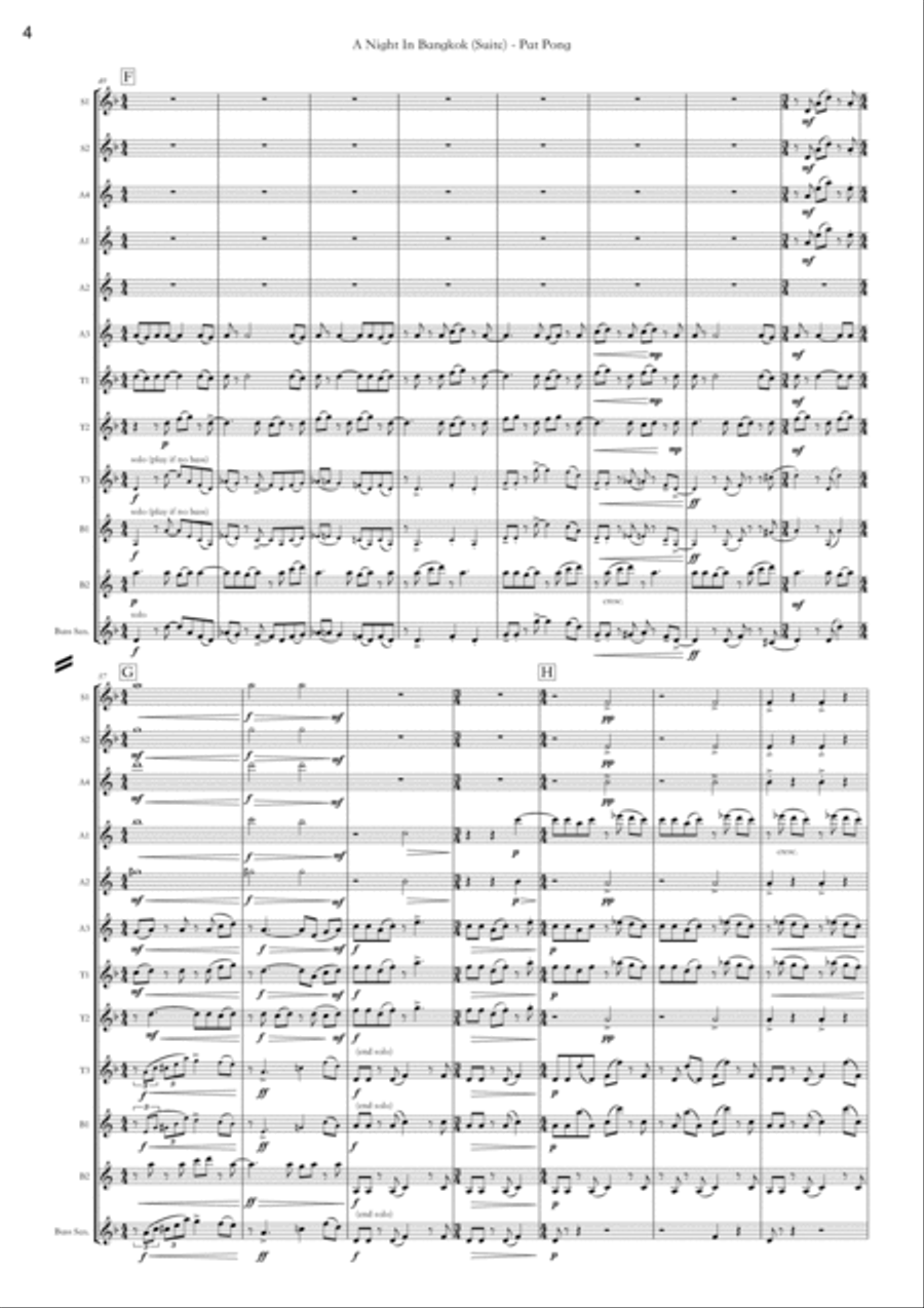 Pat Pong - (an original flexible Sax octet for advanced players) by Claire Tomsett-Rowe Woodwind Ensemble scores gallery preview page 4