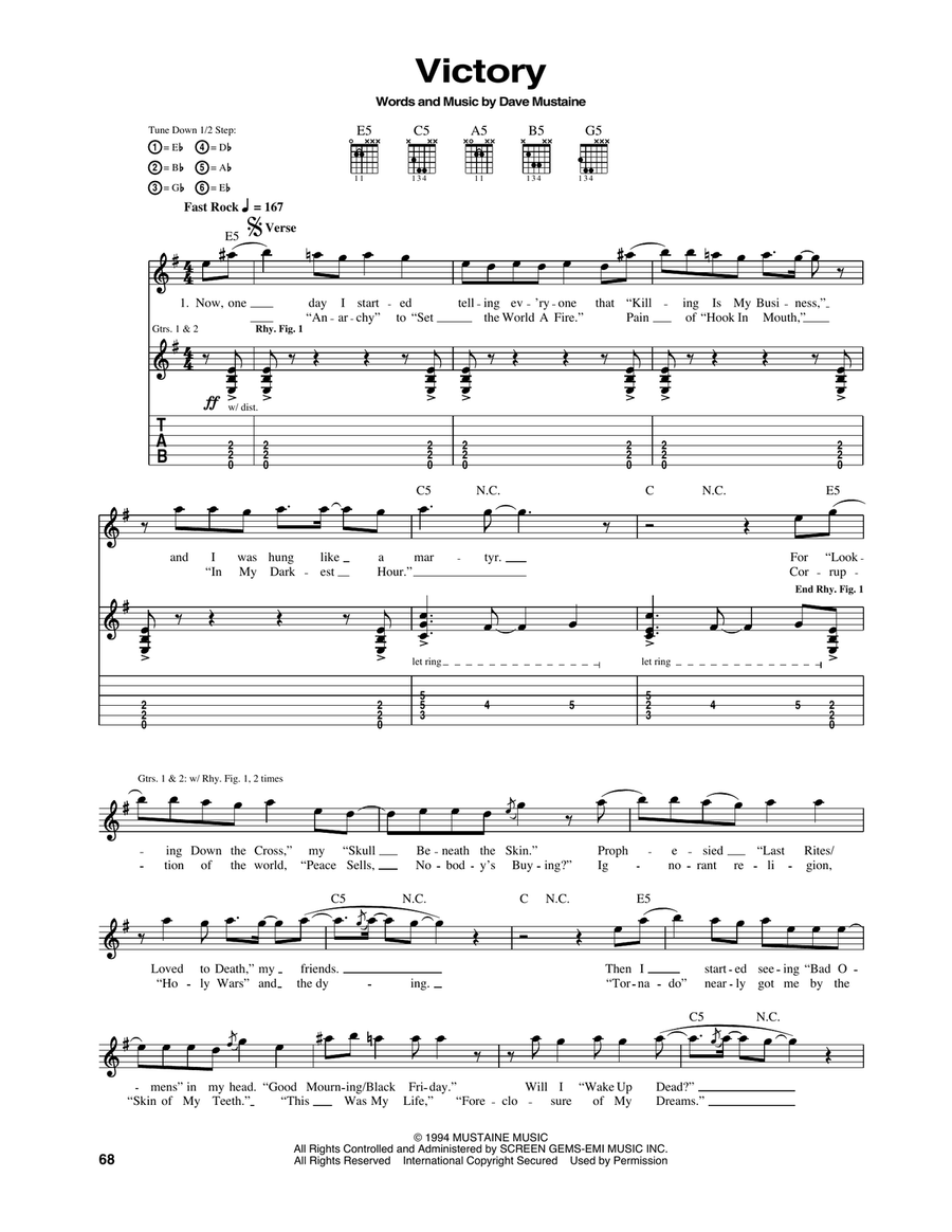 Victory Victory Acoustic Guitar scores gallery preview page 1