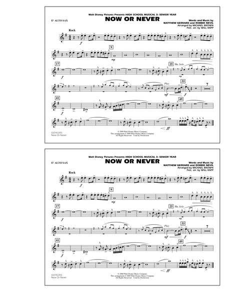 Now or Never (from "High School Musical 3") - Eb Alto Sax