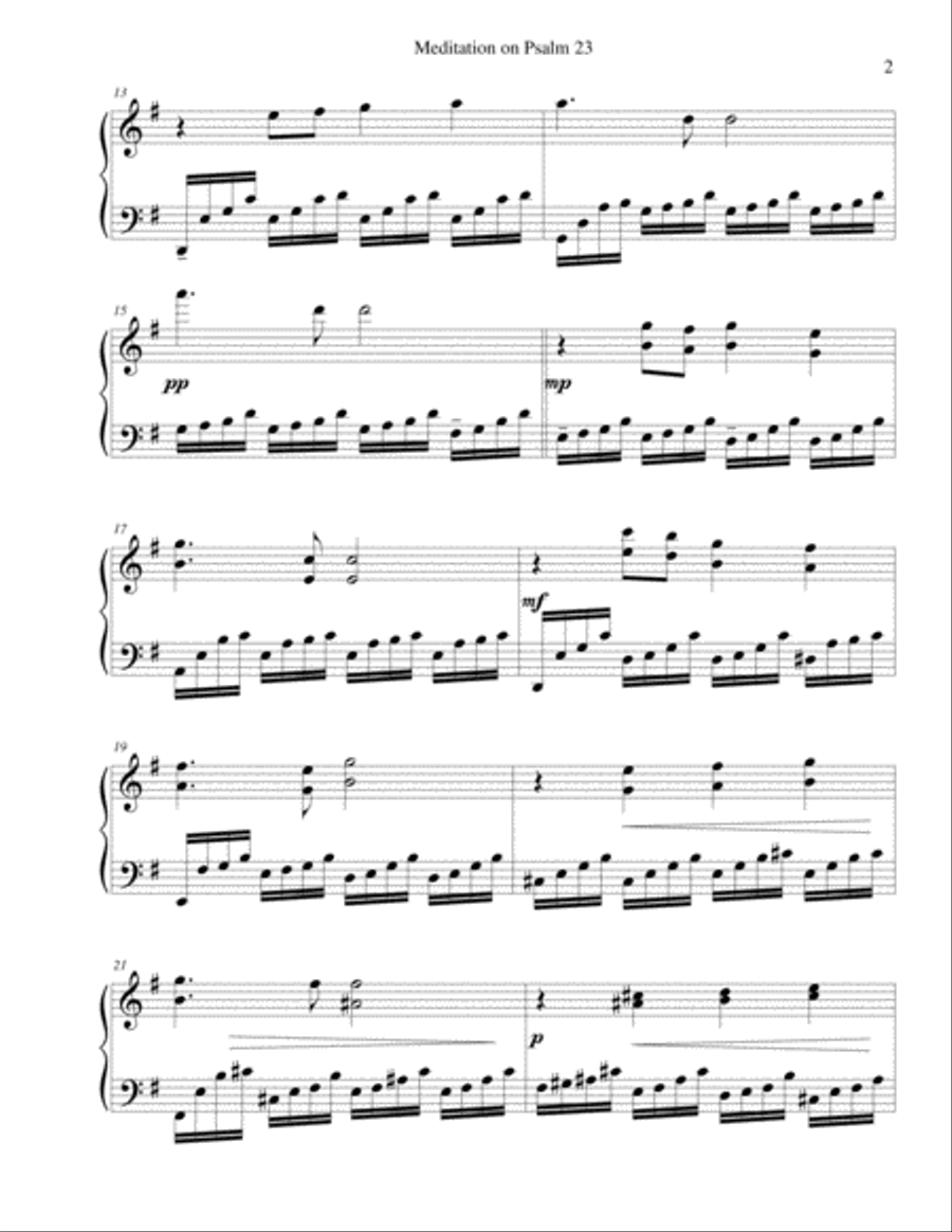 Meditation on Psalm 23 Piano Solo scores gallery preview page 2