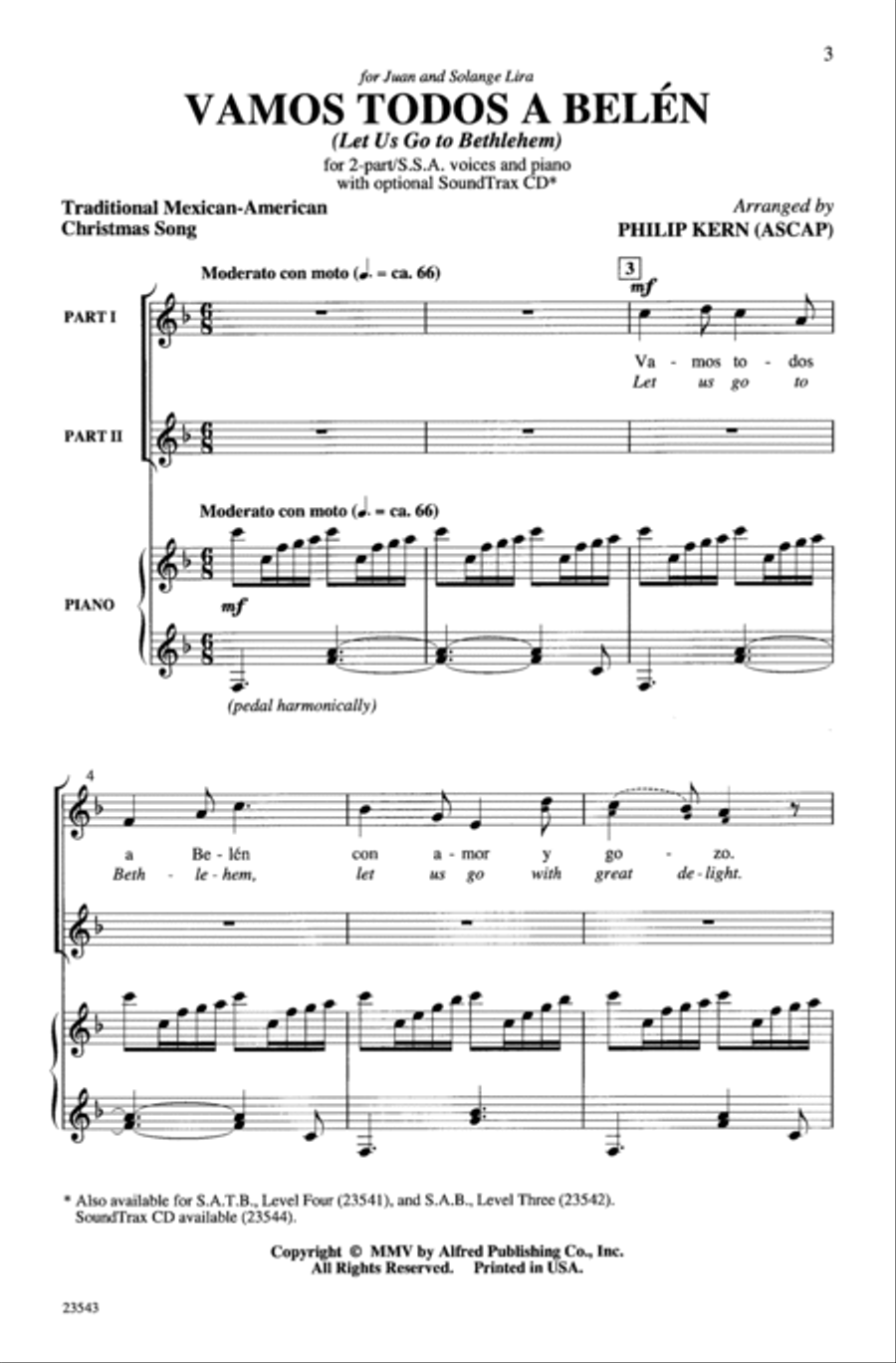 Vamos todos a Belén (Let Us Go to Bethlehem) SSAA scores gallery preview page 2